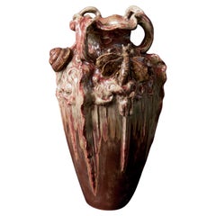 Vase Art nouveau avec escargots et créatures, école de George Hoentschel