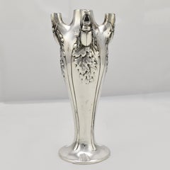 Art Nouveau Vase with Stag Beetles by Christofle Gallia Paris