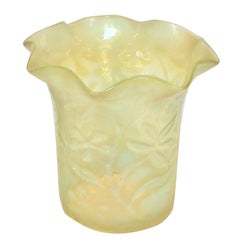 Art Nouveau Vaseline Glass Floral Lamp or Ceiling Light Shade