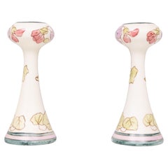 Art Nouveau Vases by Royal Dux, Pastel Floral Design, 1930s, Pair