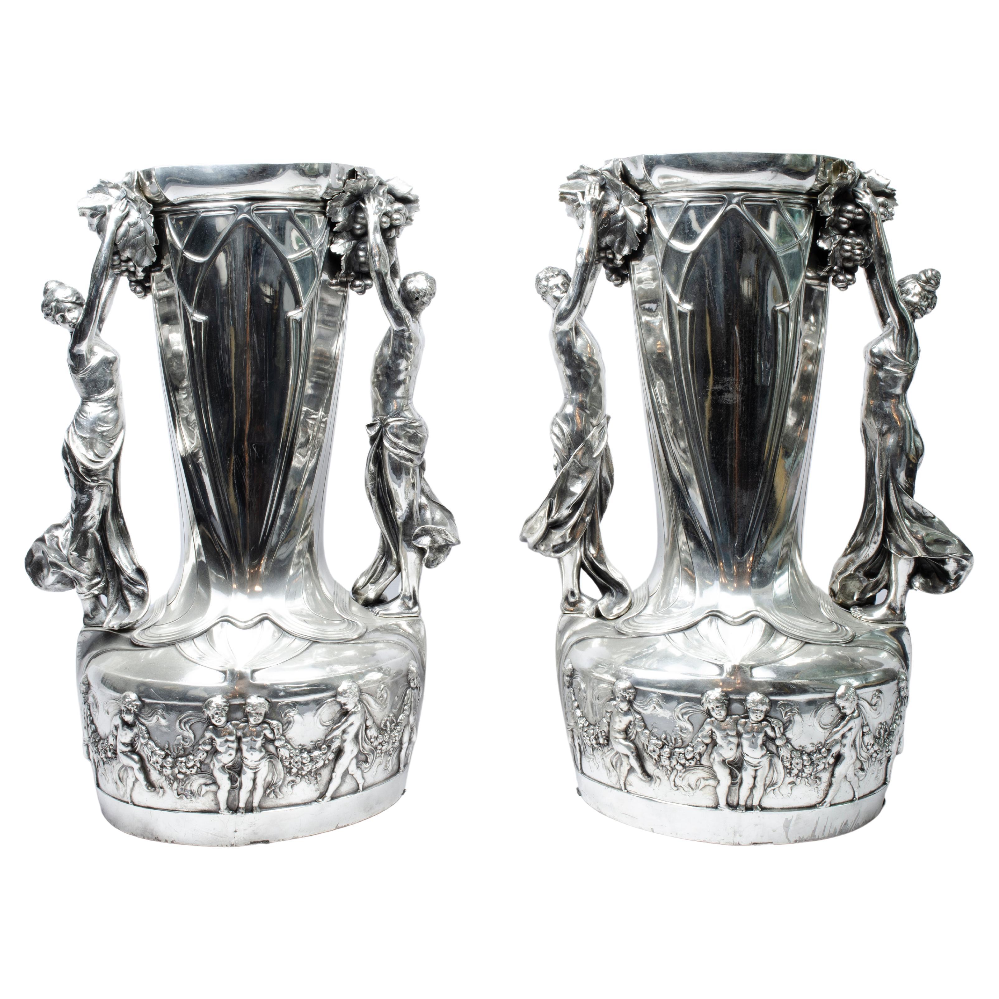 Art Nouveau Vases by WMF For Sale