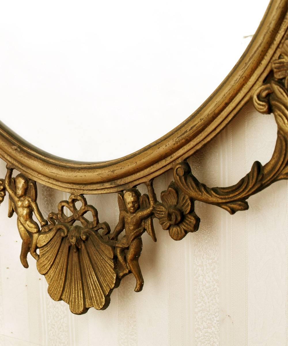 Italian Antuque Art Nouveau Venetian Gilt Bronze Mirror Vincenzo Cadorin Attributed