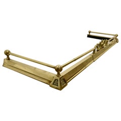 Art Nouveau Victorian Extending Brass Fender