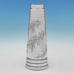 Art nouveau Victorian sterling silver water jug made in London in 1883