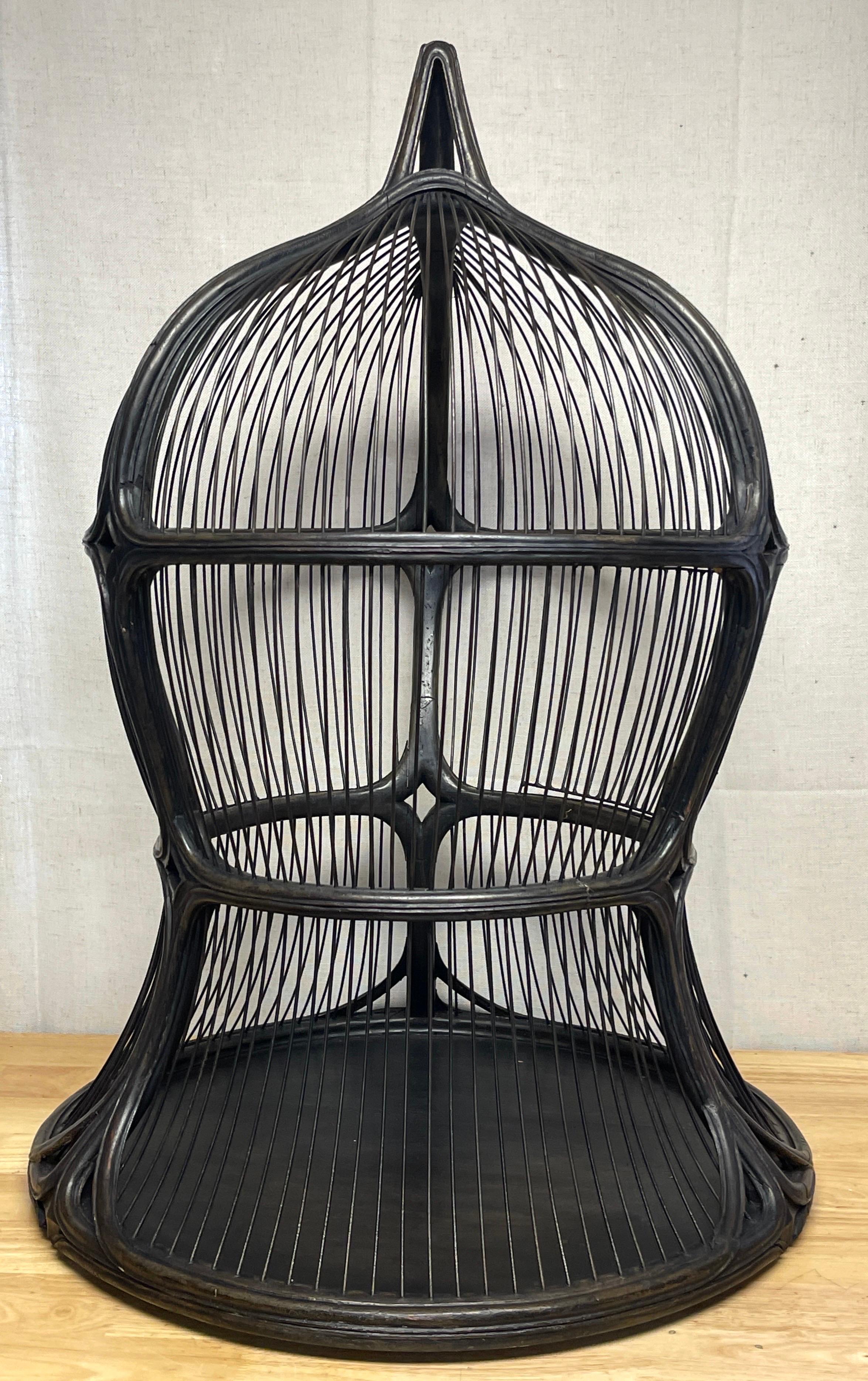 Gabbia per uccelli in legno ebanizzato e ferro di Art Nouveau / Vienna Secessionista, Batman Returns in vendita 4