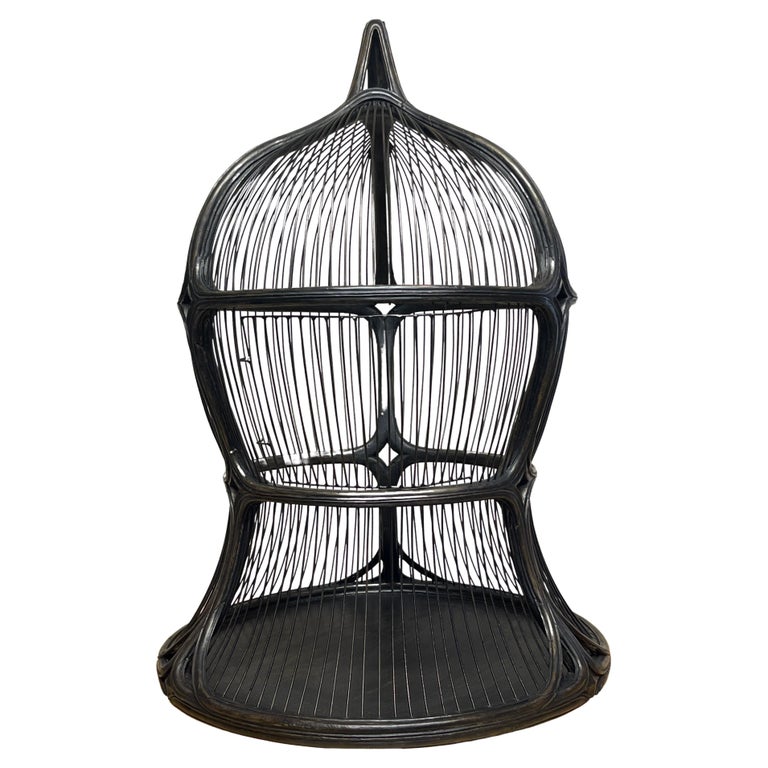 Art Nouveau / Vienna Secessionist Ebonized Wood and Iron Bird Cage, Batman  Returns For Sale at 1stDibs