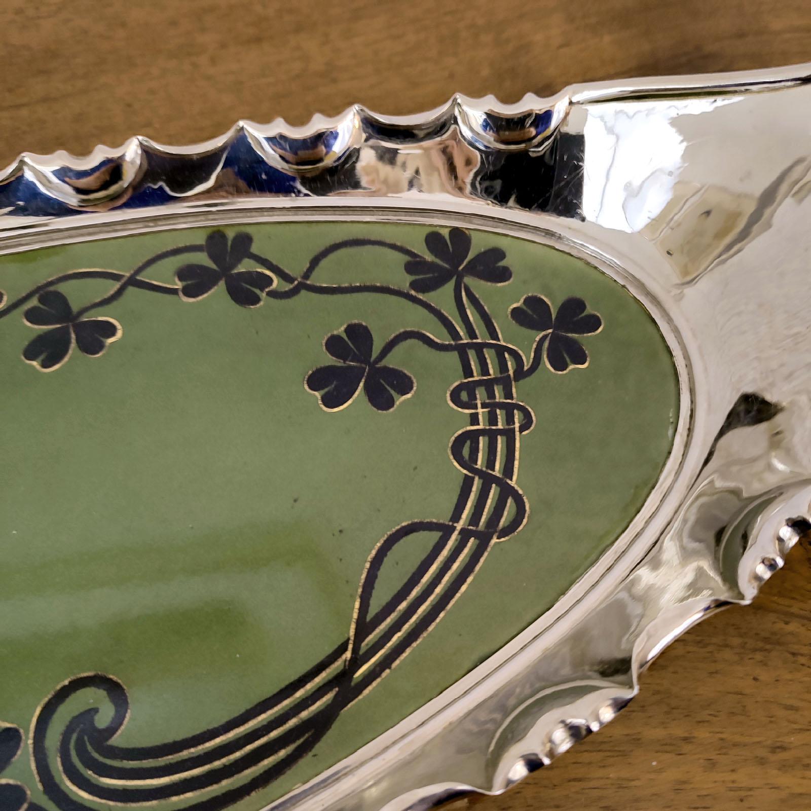 Art Nouveau Villeroy & Boch Silver Plated Serving Tray, circa 1900 For Sale 7