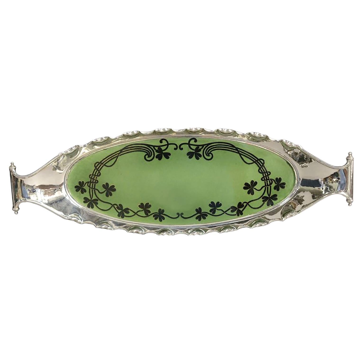 Art Nouveau Villeroy & Boch Silver Plated Serving Tray, circa 1900