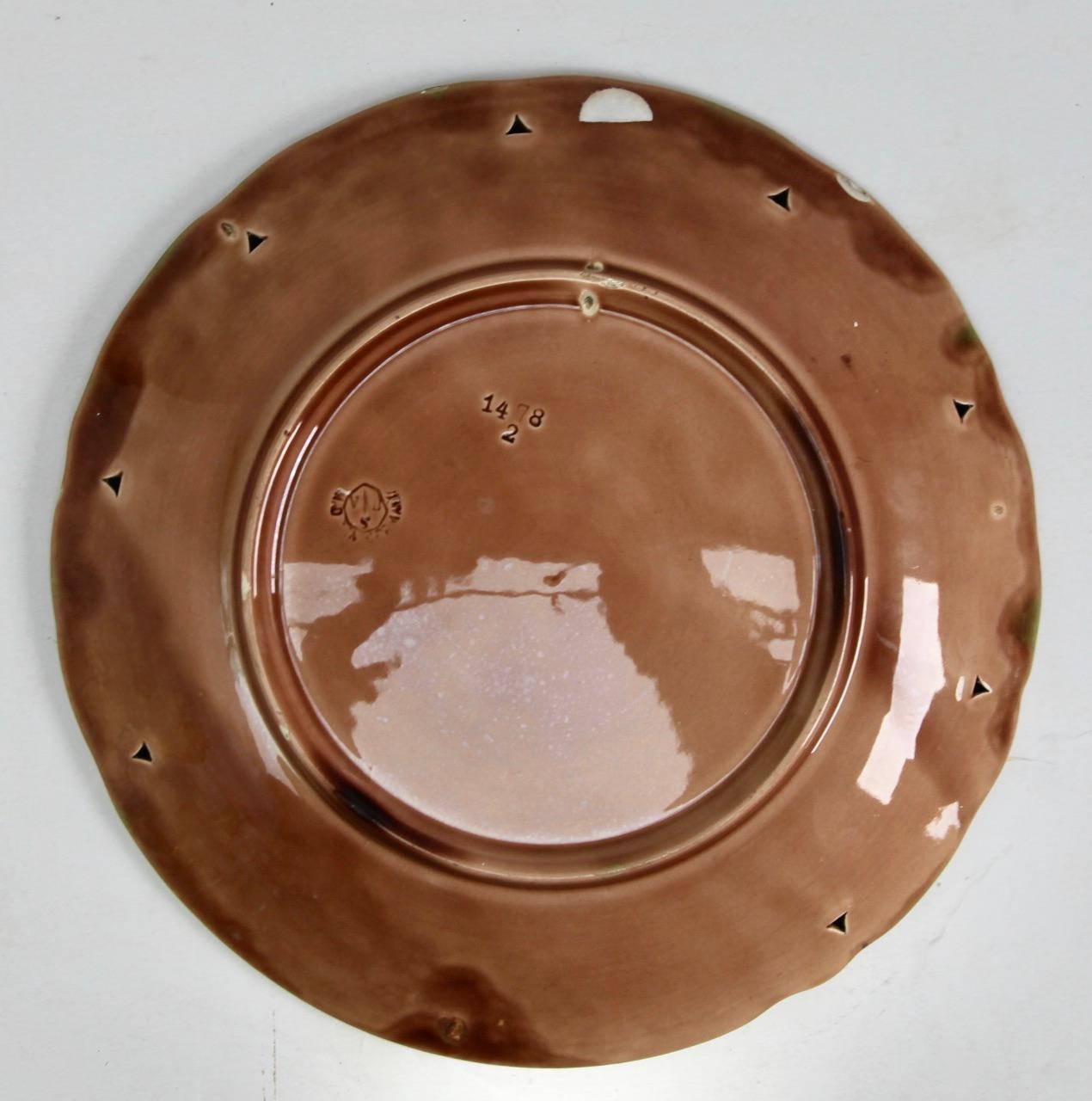 Timbro Art Nouveau Villeroy & Boch Schramberg Majolica, motivo a giglio d'acqua in vendita 4