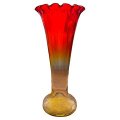 Art Nouveau Vintage Amberina Glass Trumpet Vase, c. 1890–1910