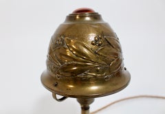 Art Nouveau Vintage Brass Dome Table Lamp Bedside Lamp circa 1910 France