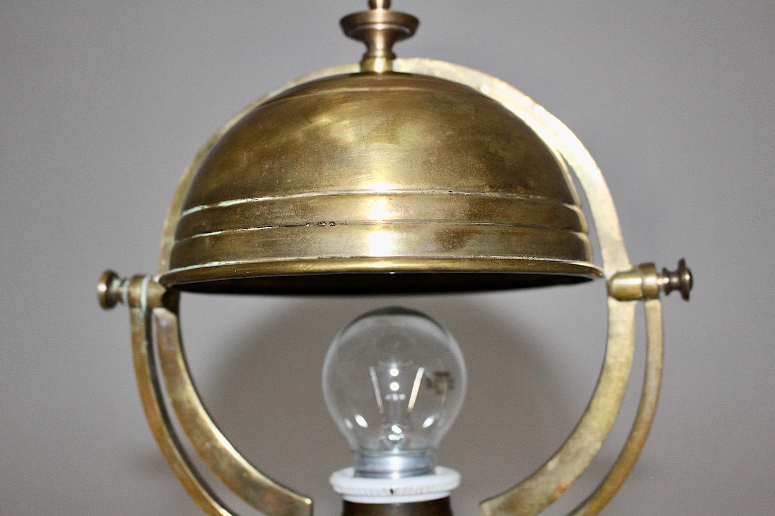 Art Nouveau Vintage Brass Table Lamp, circa 1900, Austria 2