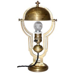 Art Nouveau Antique Brass Table Lamp, circa 1900, Austria