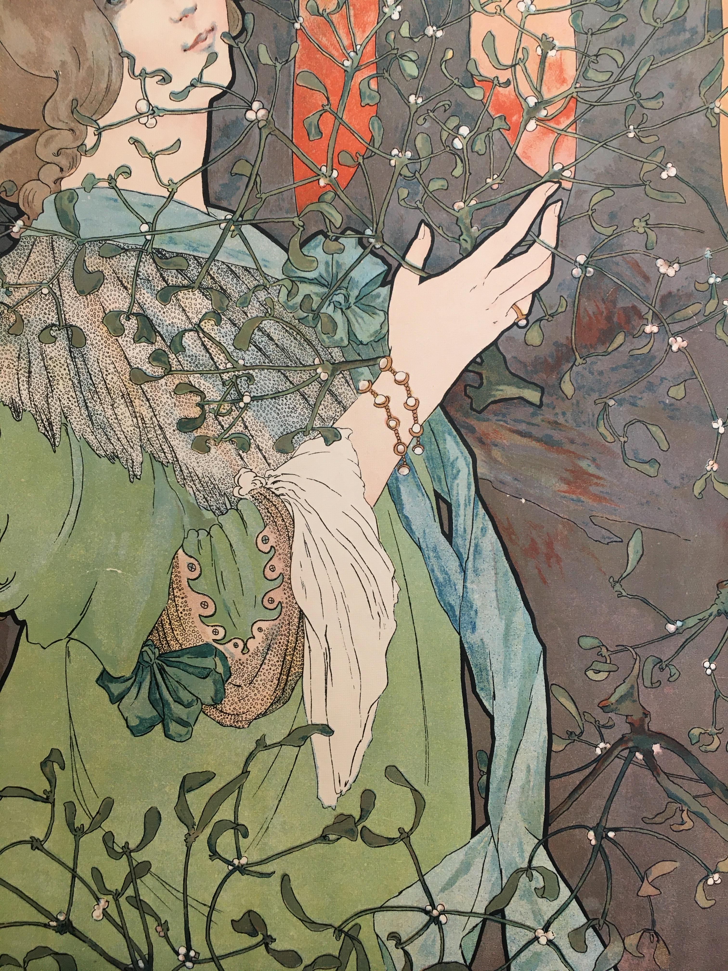 Französisches Jugendstil-Poster im Art nouveau-Stil, Leinenrückseite zur Konservierung im Zustand „Gut“ im Angebot in Melbourne, Victoria