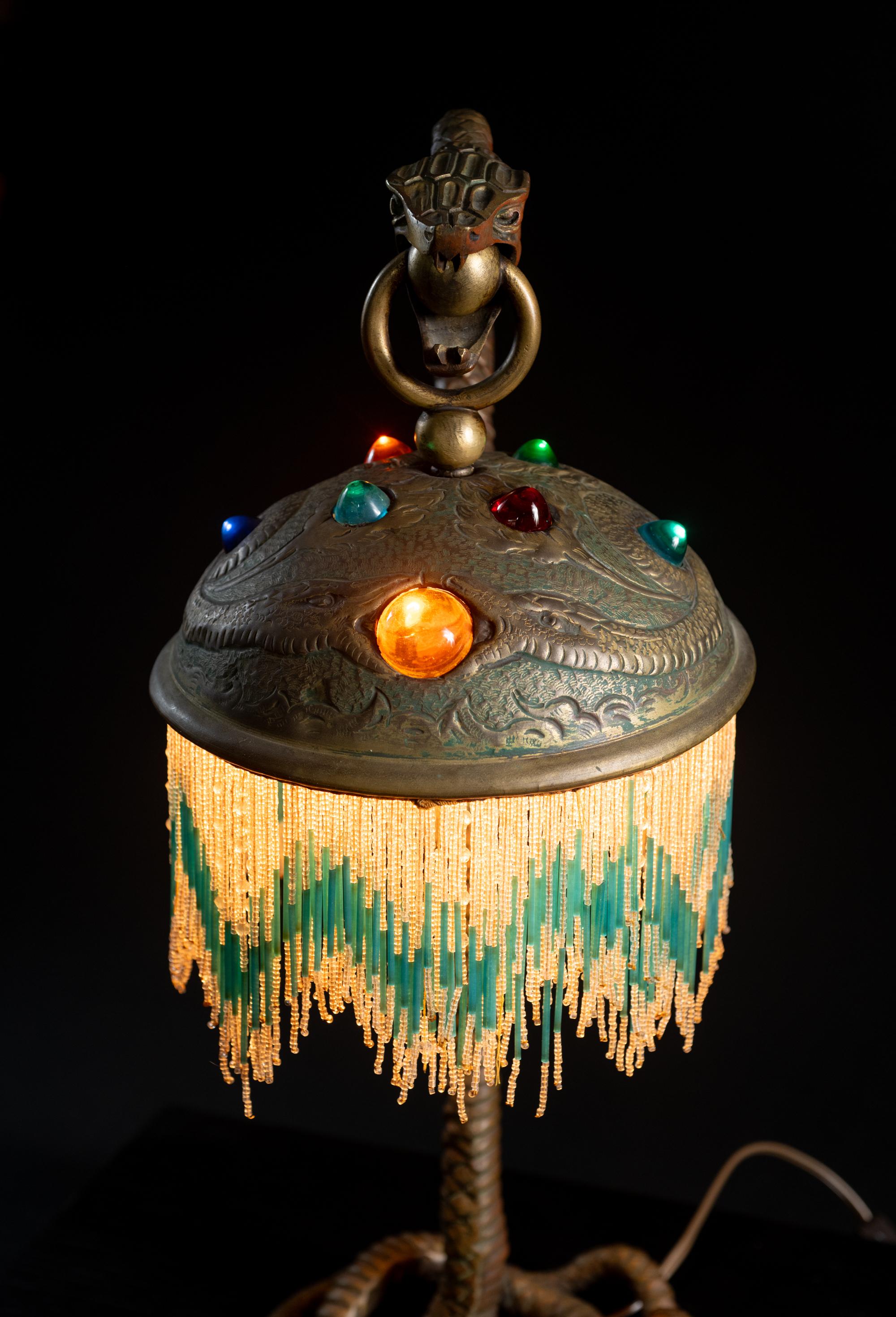 Jugendstil Viper Lampe von Unknown French Artist im Angebot 1
