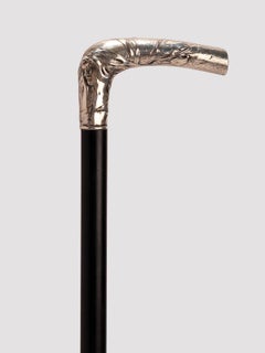 Art nouveau walking stick: a woman with lilies, France 1900.