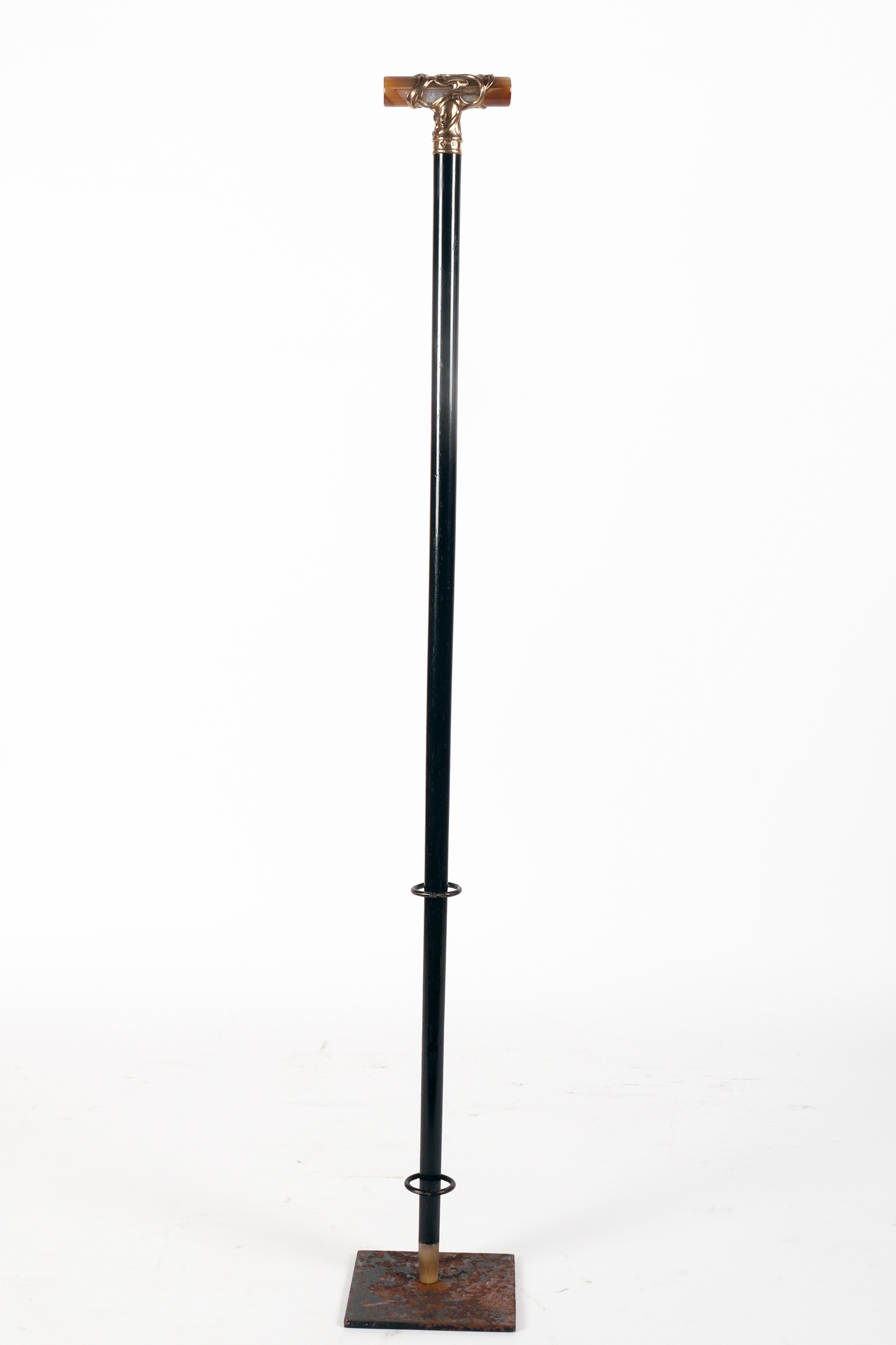 Art  Nouveau walking stick, agate knob, signed C.G.Hallberg, Sweden 1901. For Sale 11