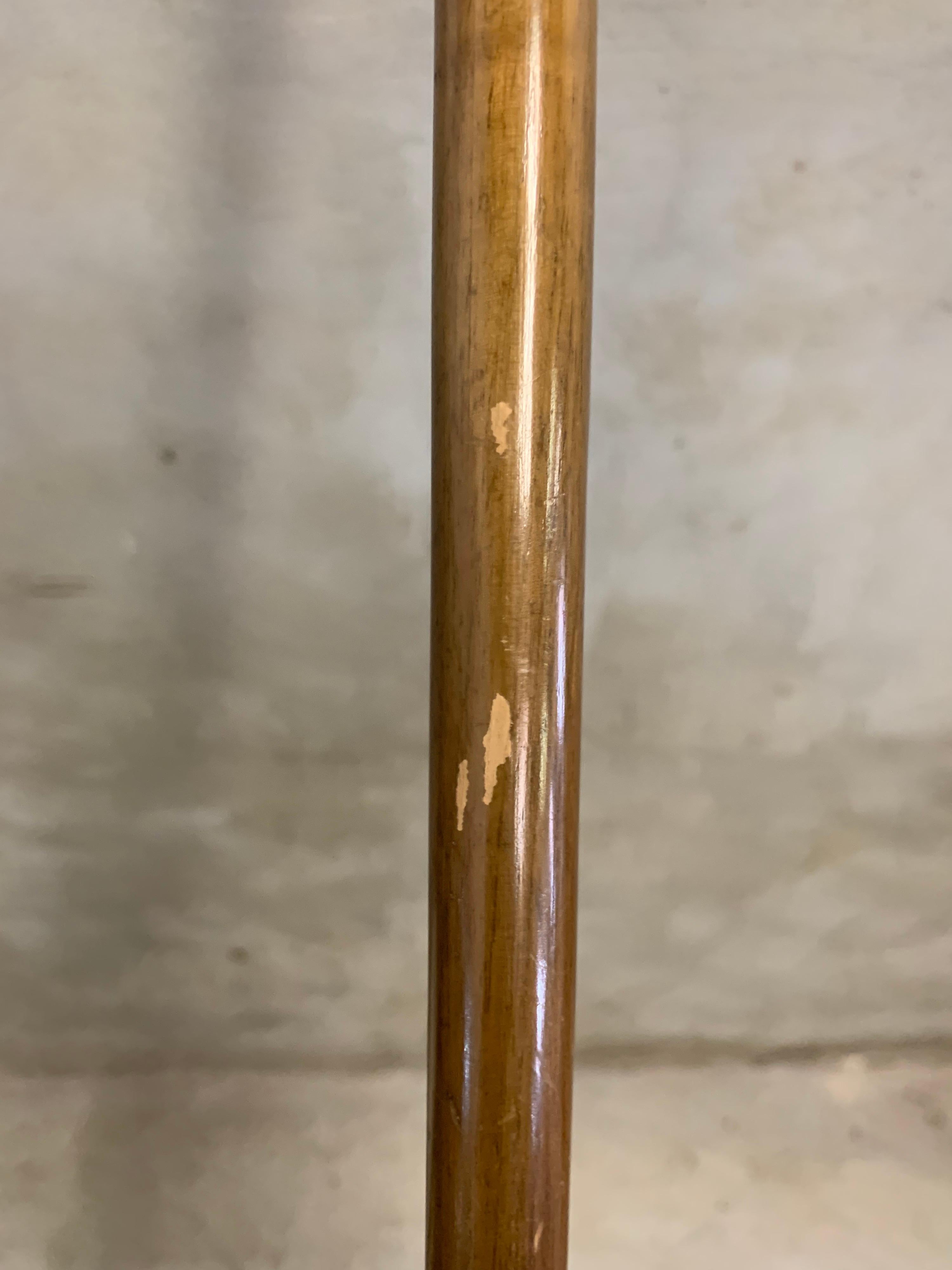 German Art Nouveau Walking Stick, Cane Solid Silver Head, Early 1900's