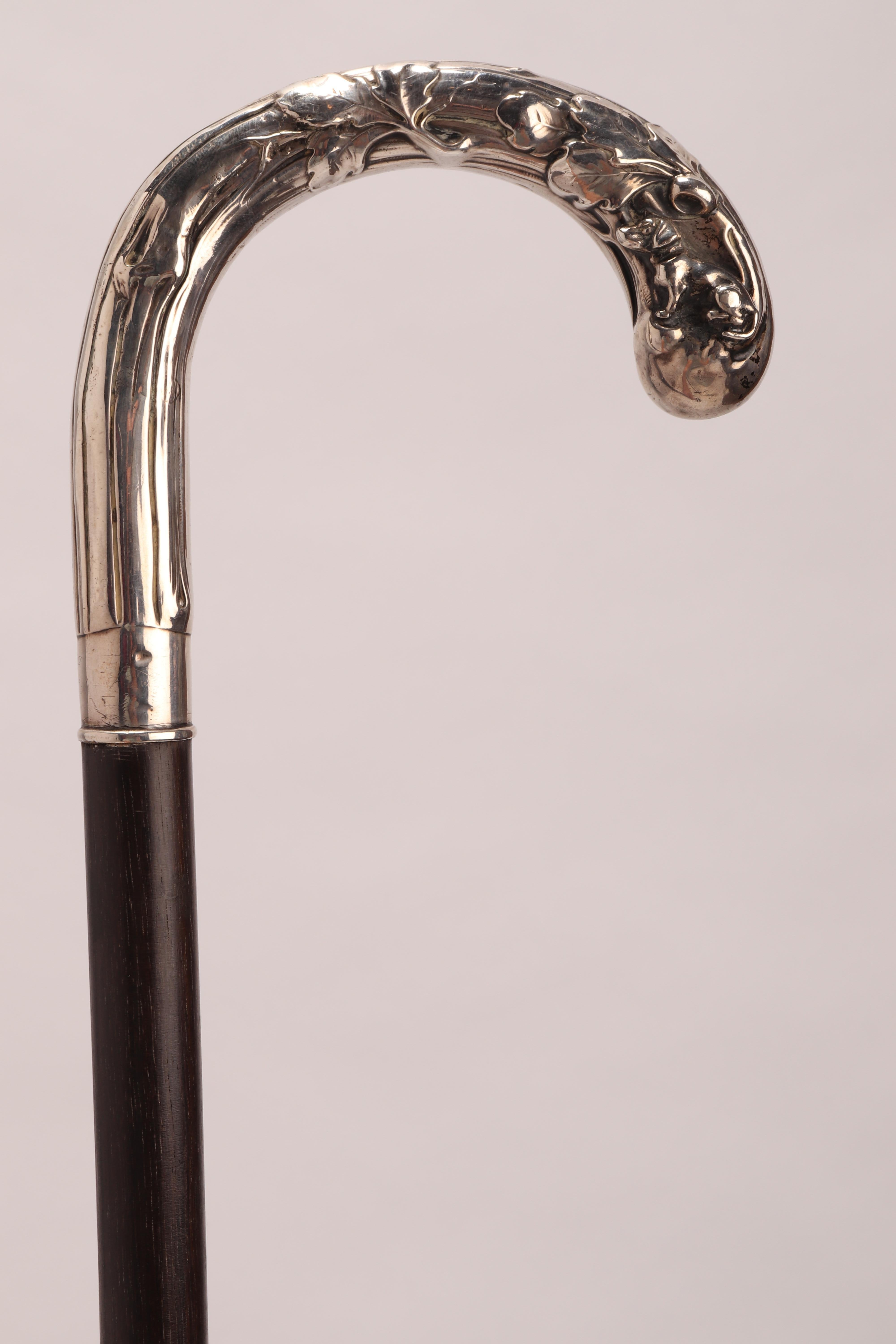 Art Nouveau Walking Stick Depicting a Dog, Germany, 1900 In Excellent Condition In Milan, IT
