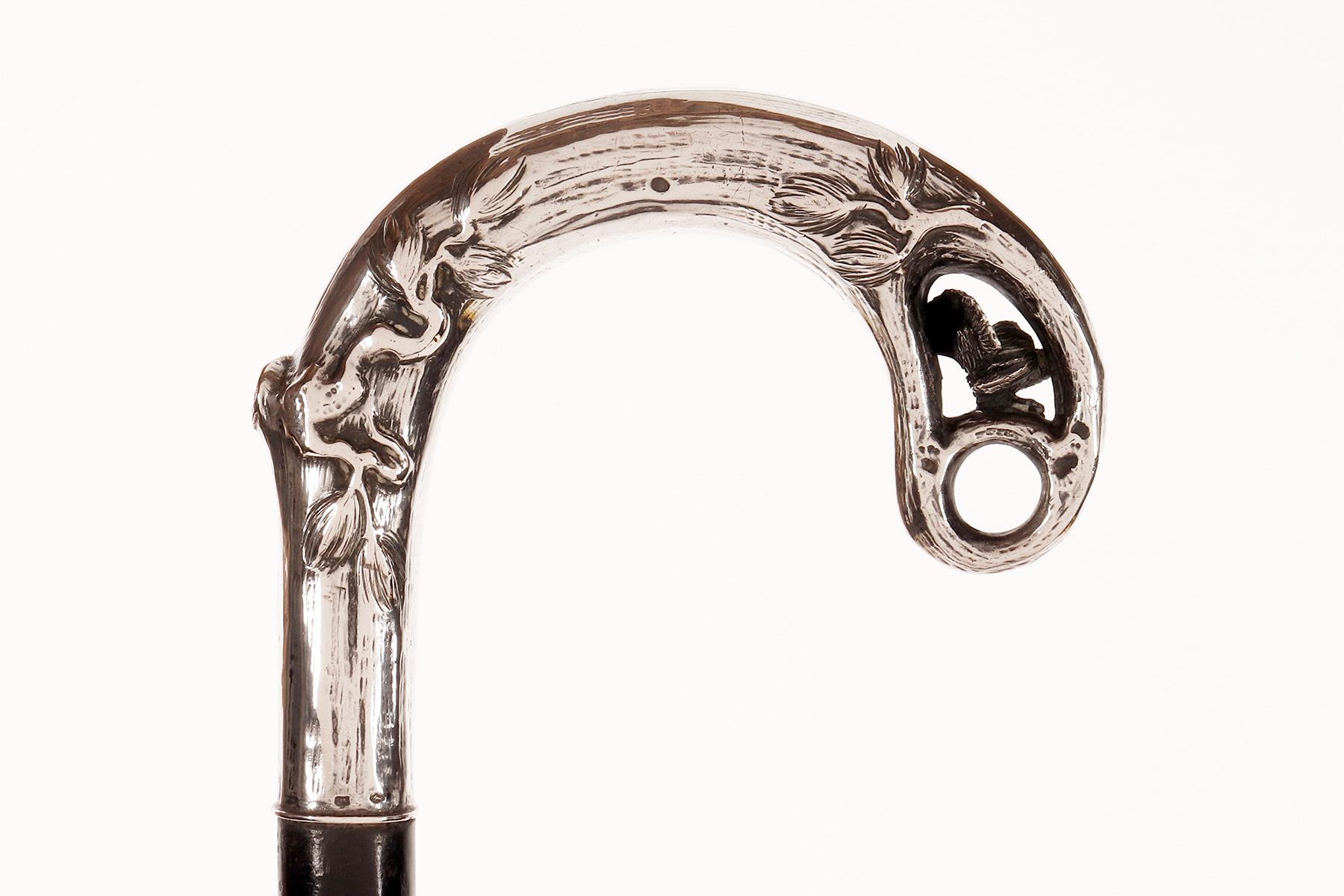 Bastón Art Nouveau que representa la danza de un urogallo. Austria 1900. Austríaco en venta