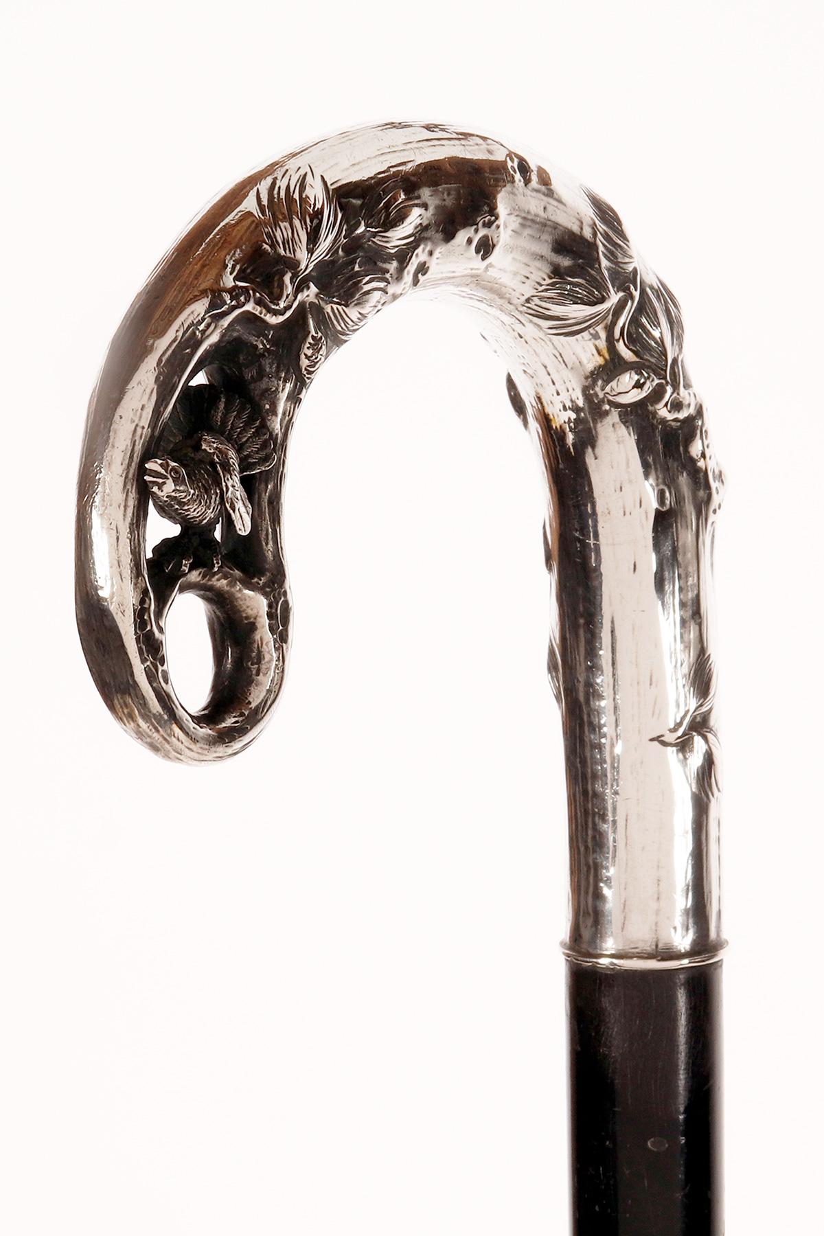 Bastón Art Nouveau que representa la danza de un urogallo. Austria 1900. en venta 2