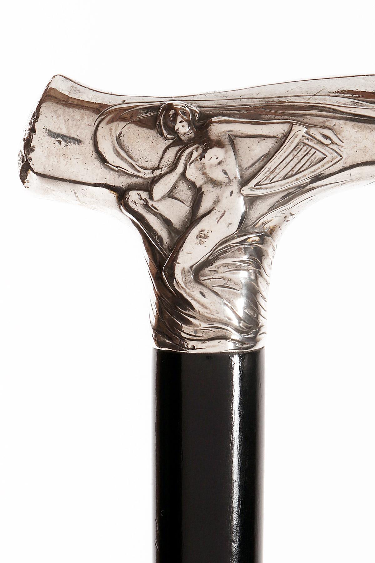Peuvent Art nouveau représentant le dieu Pan et la nymphe Echo, Suède 1900. en vente 1