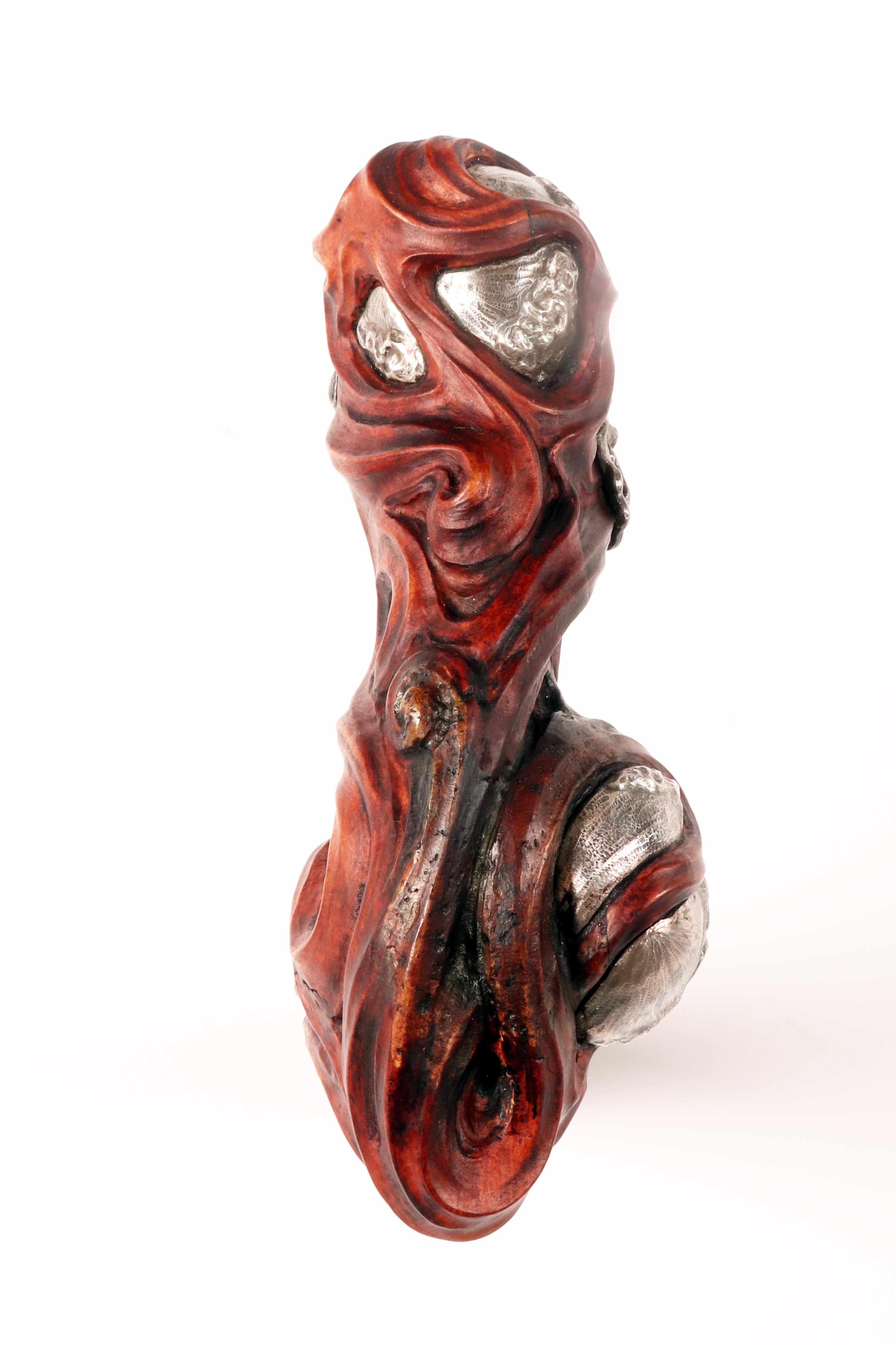 Canne Art nouveau en buis, par Vincenzo Capello, Italie 1910. en vente 9