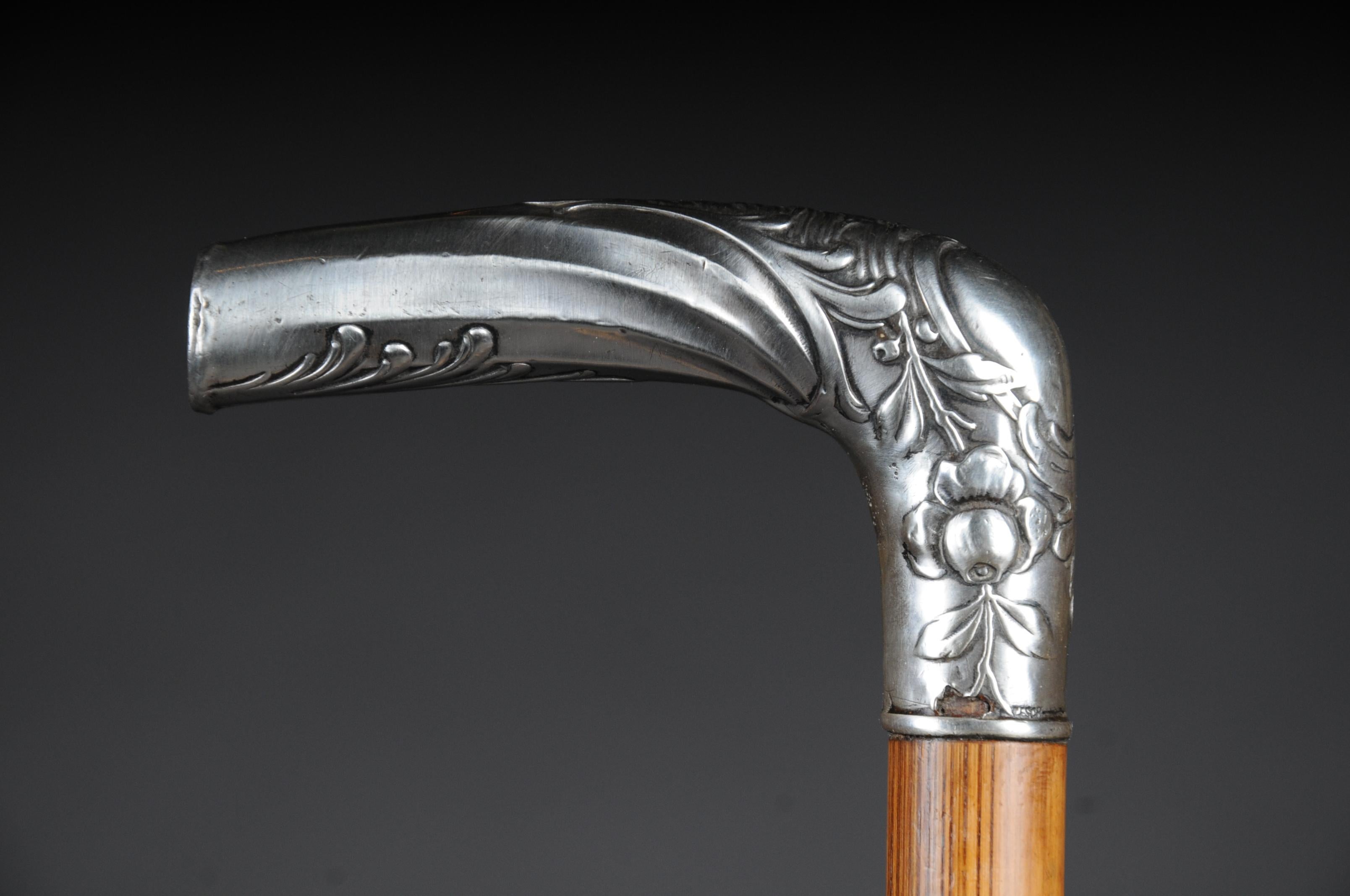 Art Nouveau Walking Stick Silver Handle around 1910 4