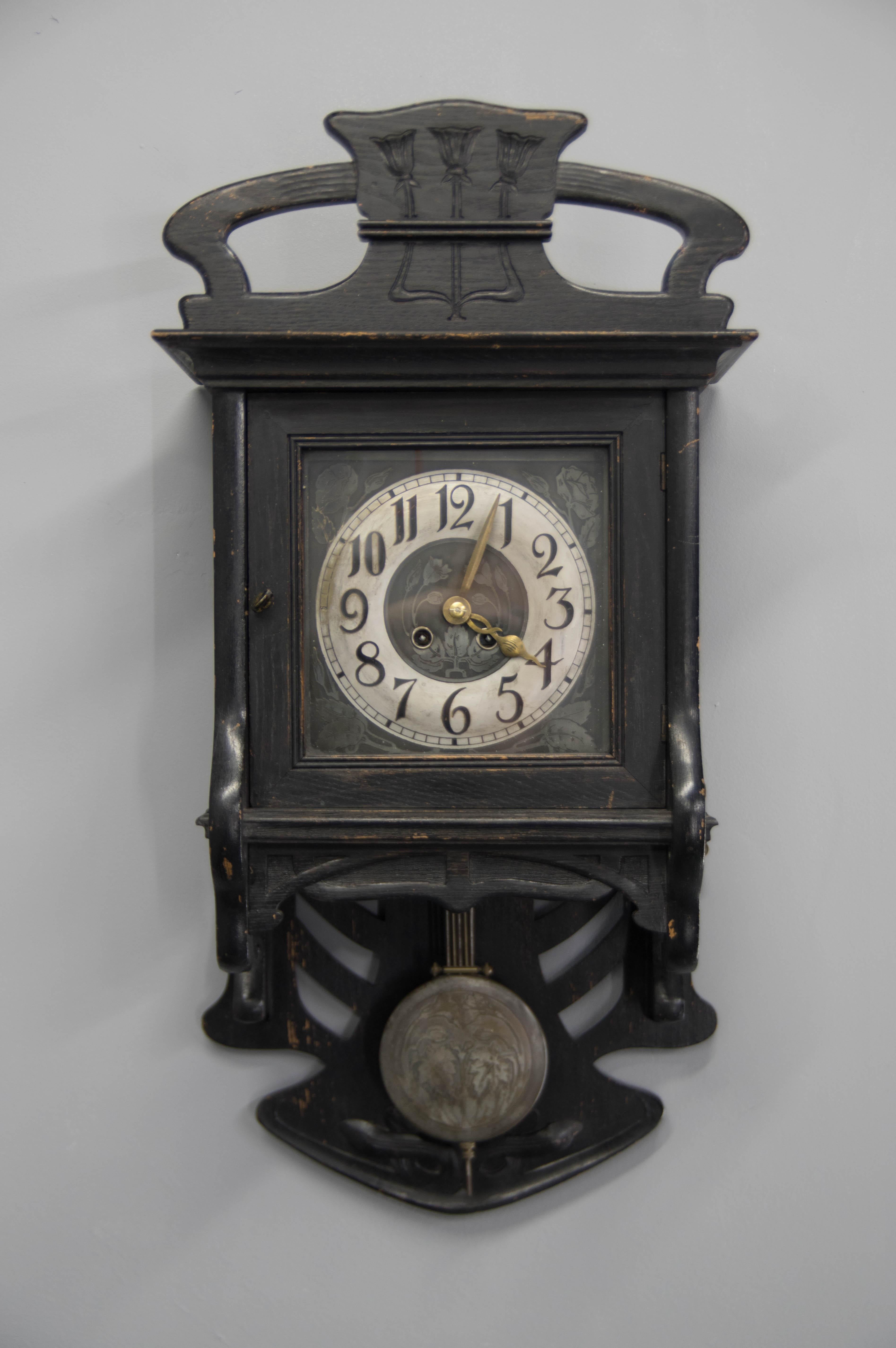 Horloge murale Art nouveau, années 1900 en vente 5