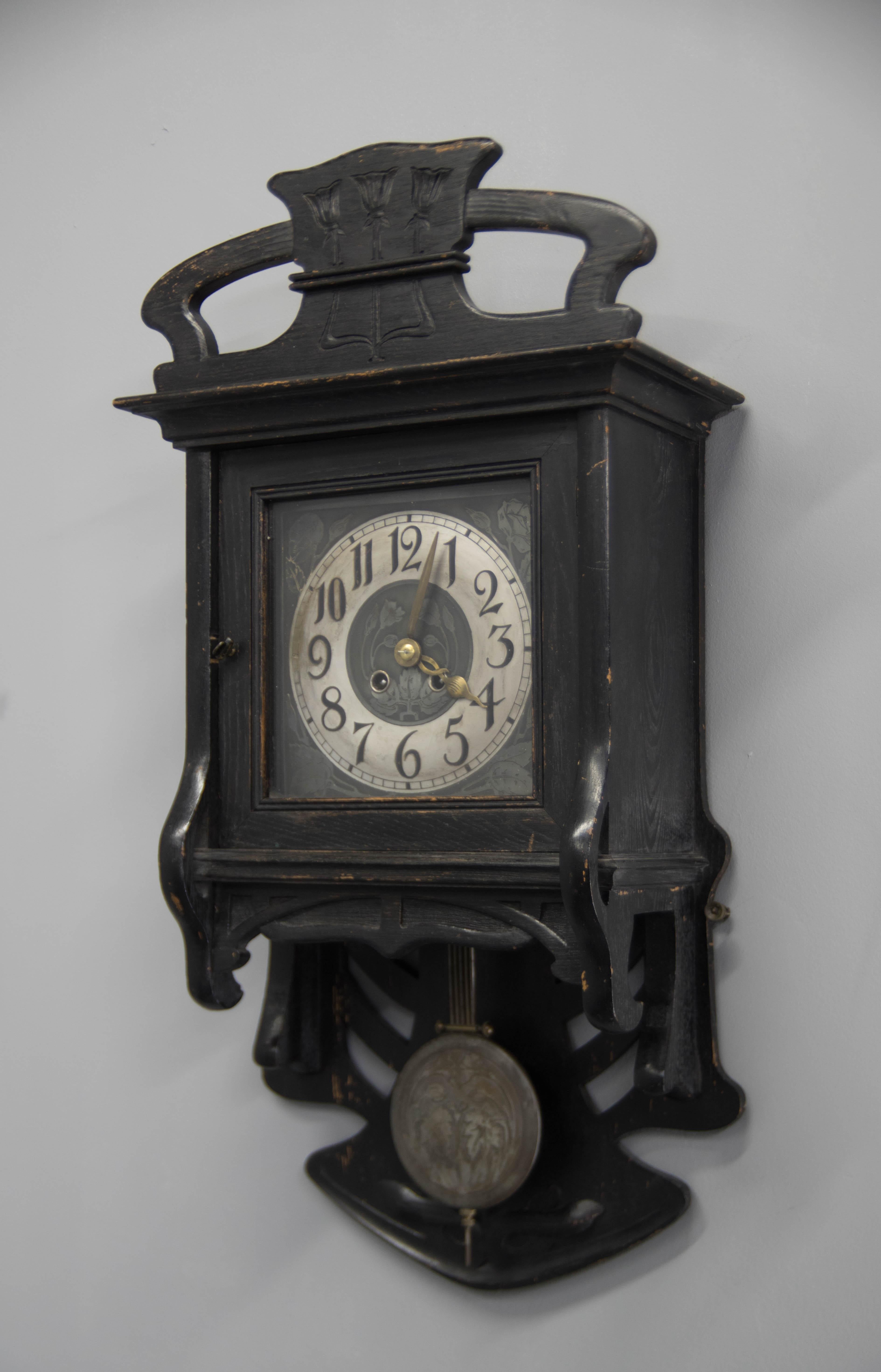 Horloge murale Art nouveau, années 1900 en vente 6