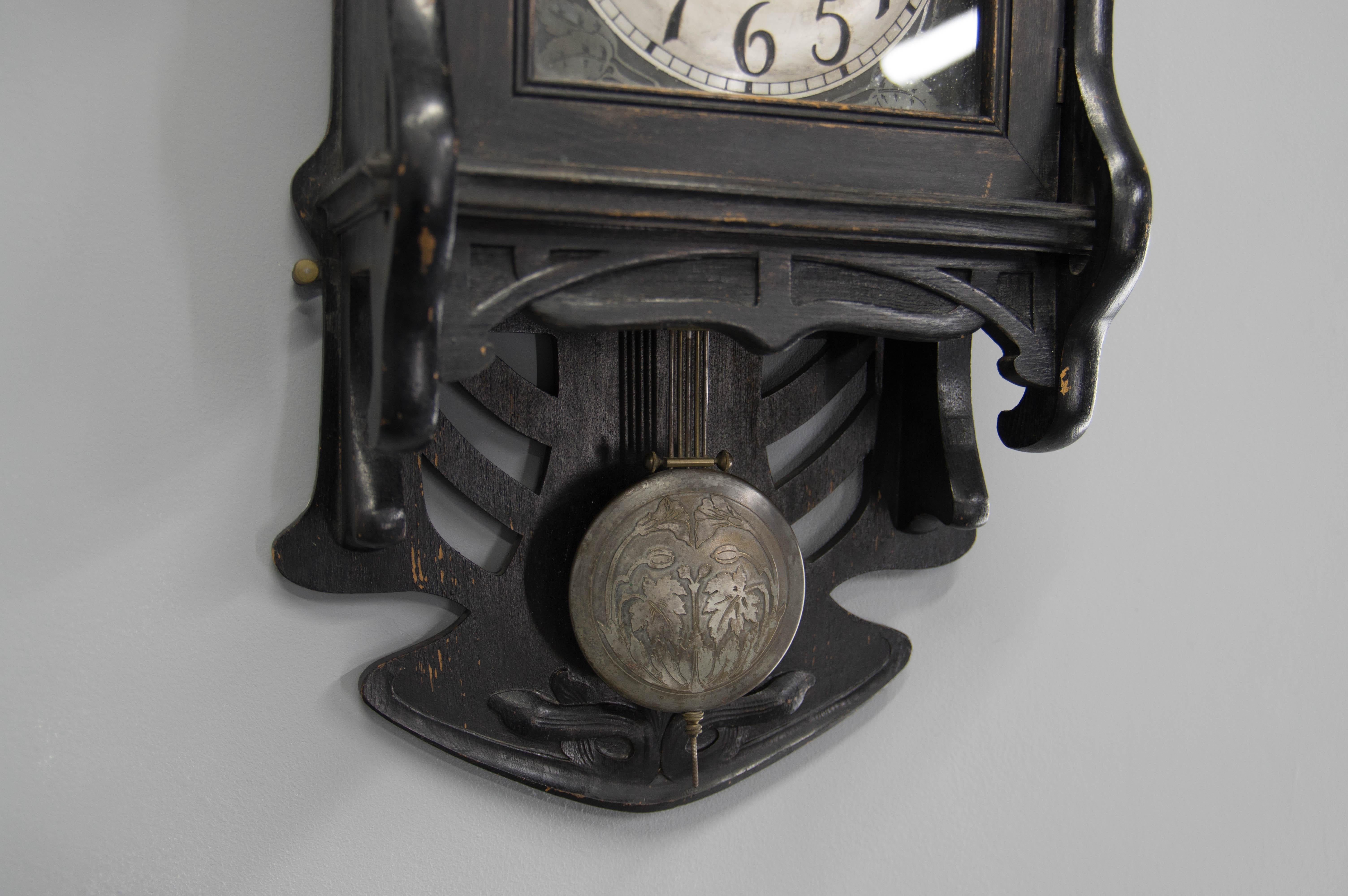 Horloge murale Art nouveau, années 1900 en vente 1