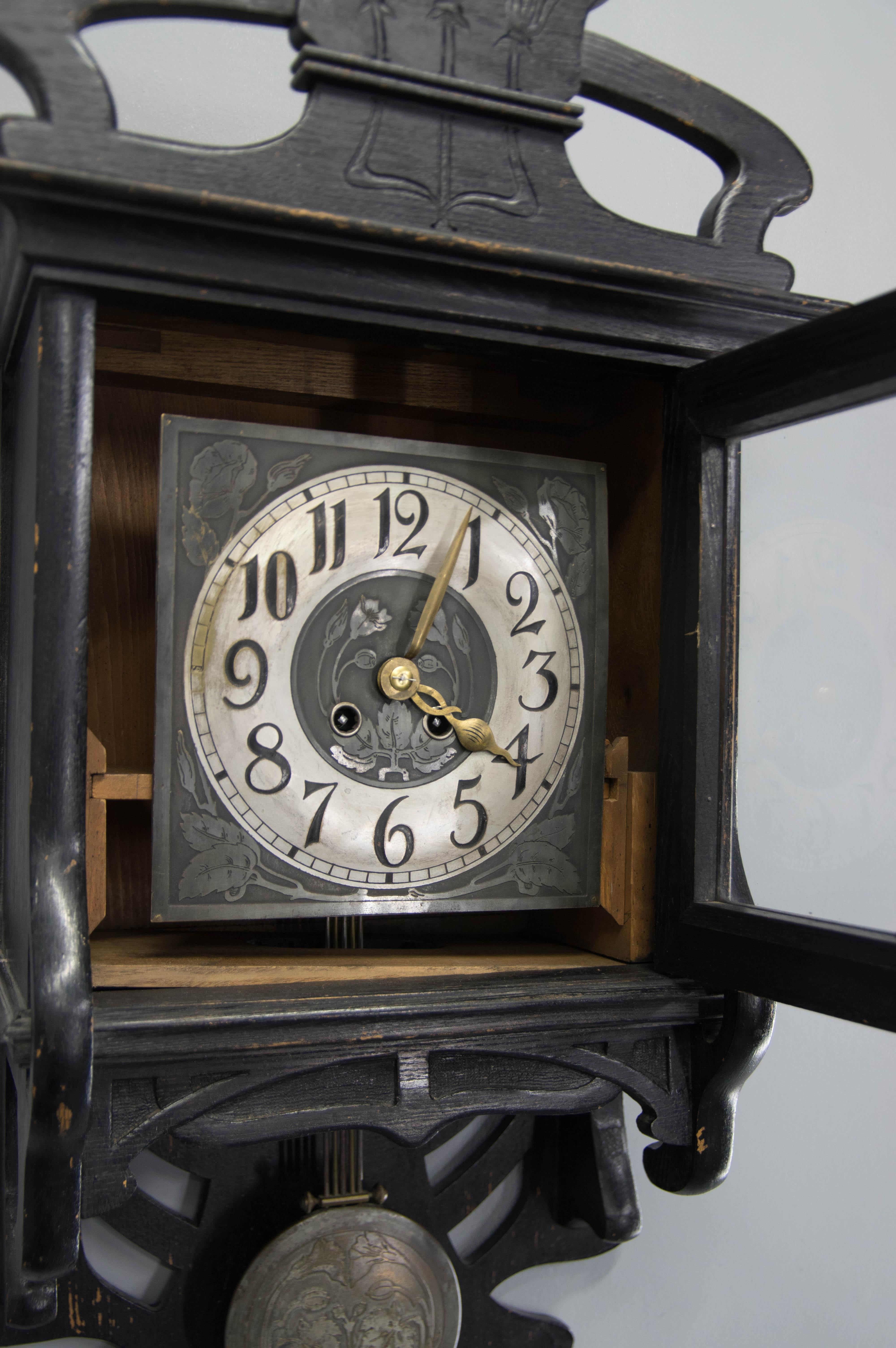 Horloge murale Art nouveau, années 1900 en vente 2