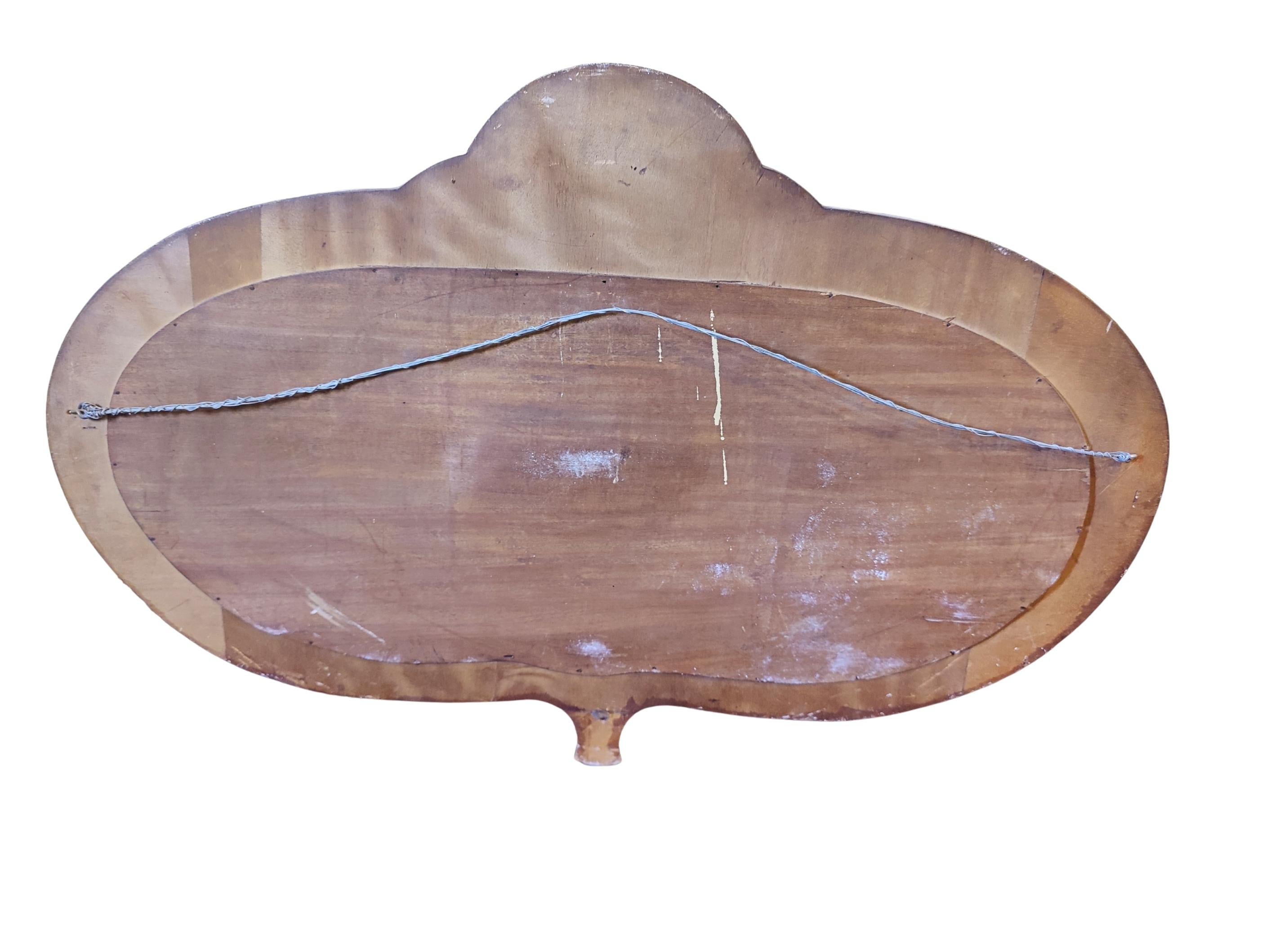 Miroir mural Art Nouveau en érable piqué et laiton, vers 1900 en vente 1