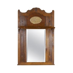 Art Nouveau Wall Mirror in Oak Frame, Early 20th Century