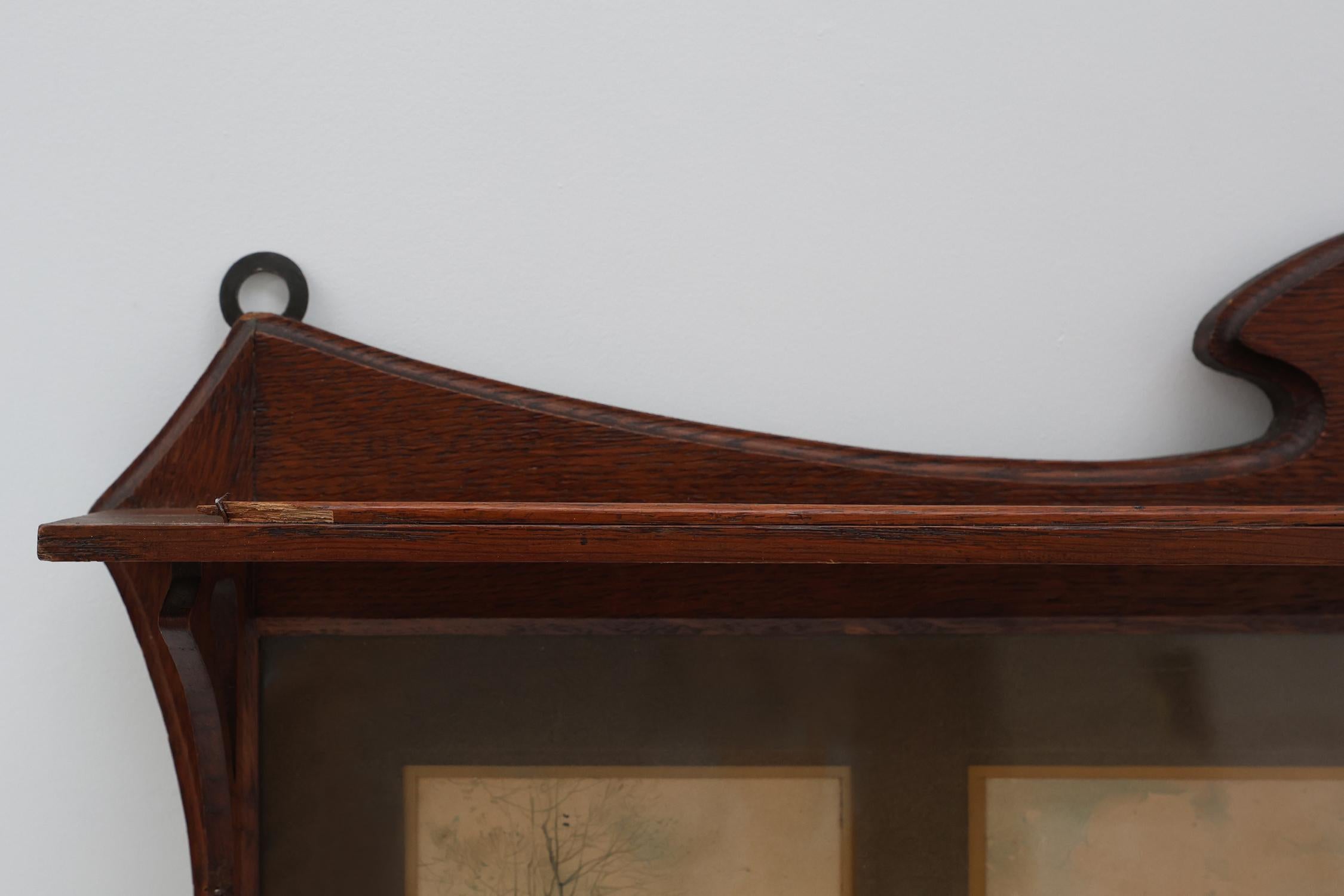 Porte-manteau mural Art nouveau avec aquarelles encadrées par Cassier, Belgique en vente 3