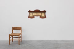 Art Nouveau Wall-Mounted Coat Rack with Framed Watercolors by Cassier, Belgium