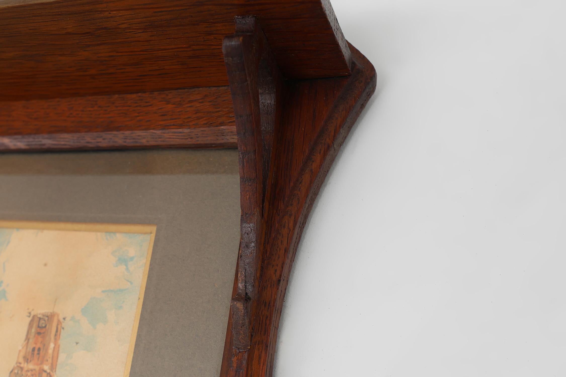 Porte-manteau mural Art nouveau avec aquarelles encadrées par Cassier, Belgique en vente 2