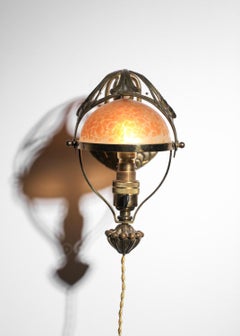 Art Nouveau wall sconce in acid-etched glass from the 1920s