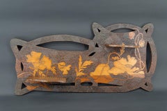 Art Nouveau wall shelf with poppies, France, circa 1900