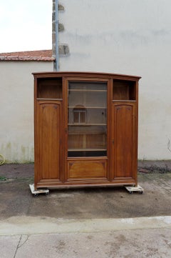 Art Nouveau walnut bookcase / display cabinet, circa 1910