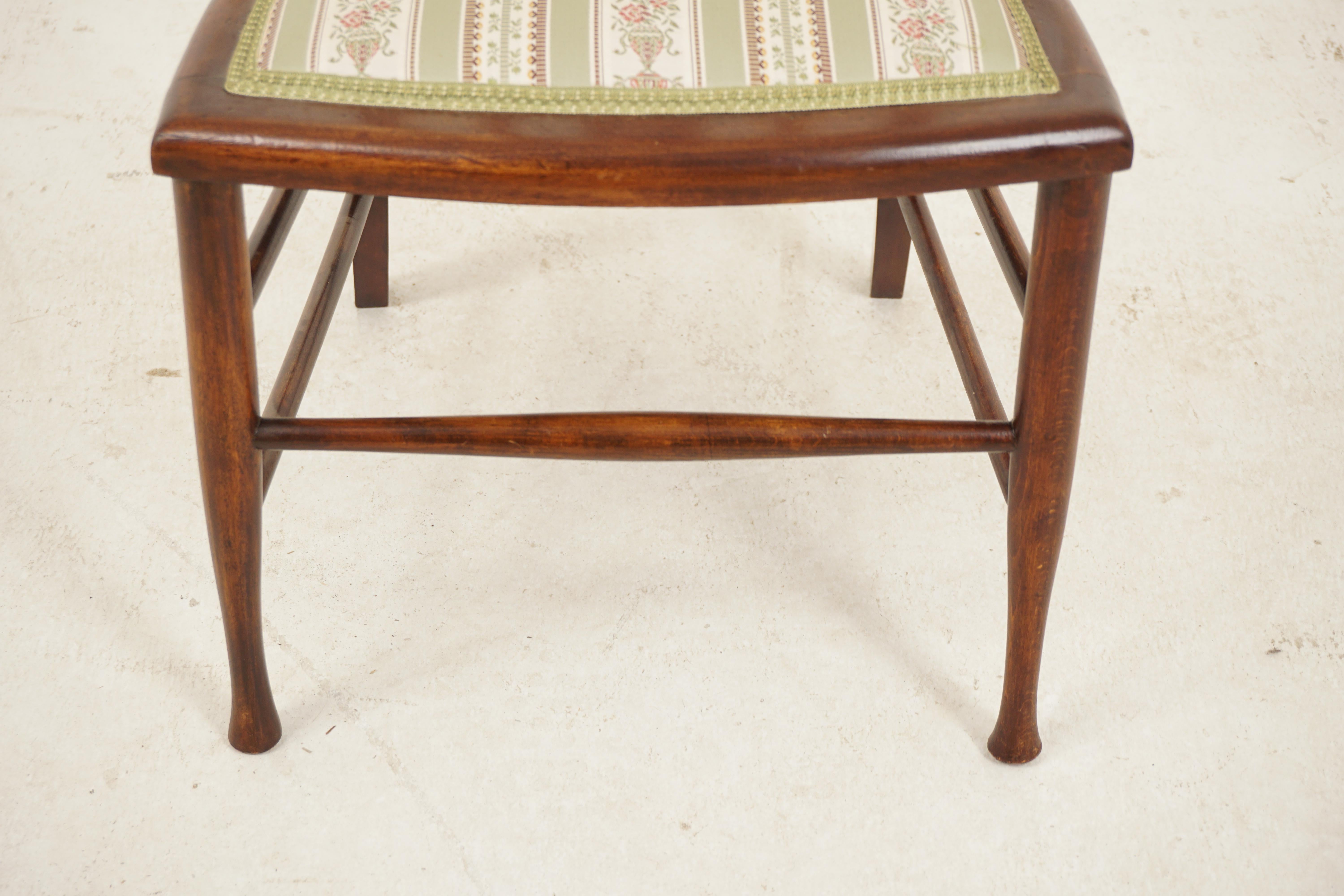 Art Nouveau Walnut Inlaid Bedroom Chair, Scotland 1910, H903 In Good Condition For Sale In Vancouver, BC