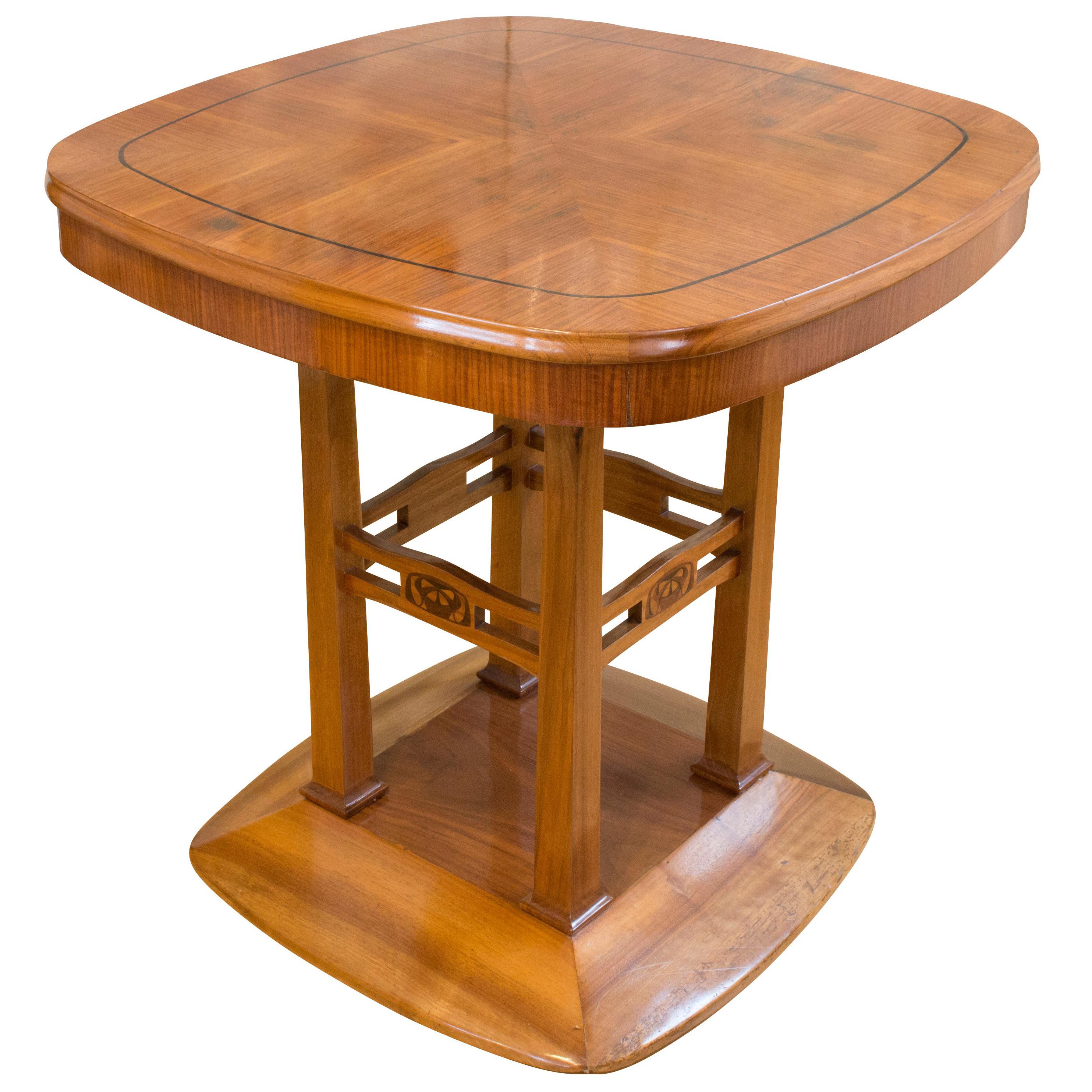 Art Nouveau Walnut Salon Table