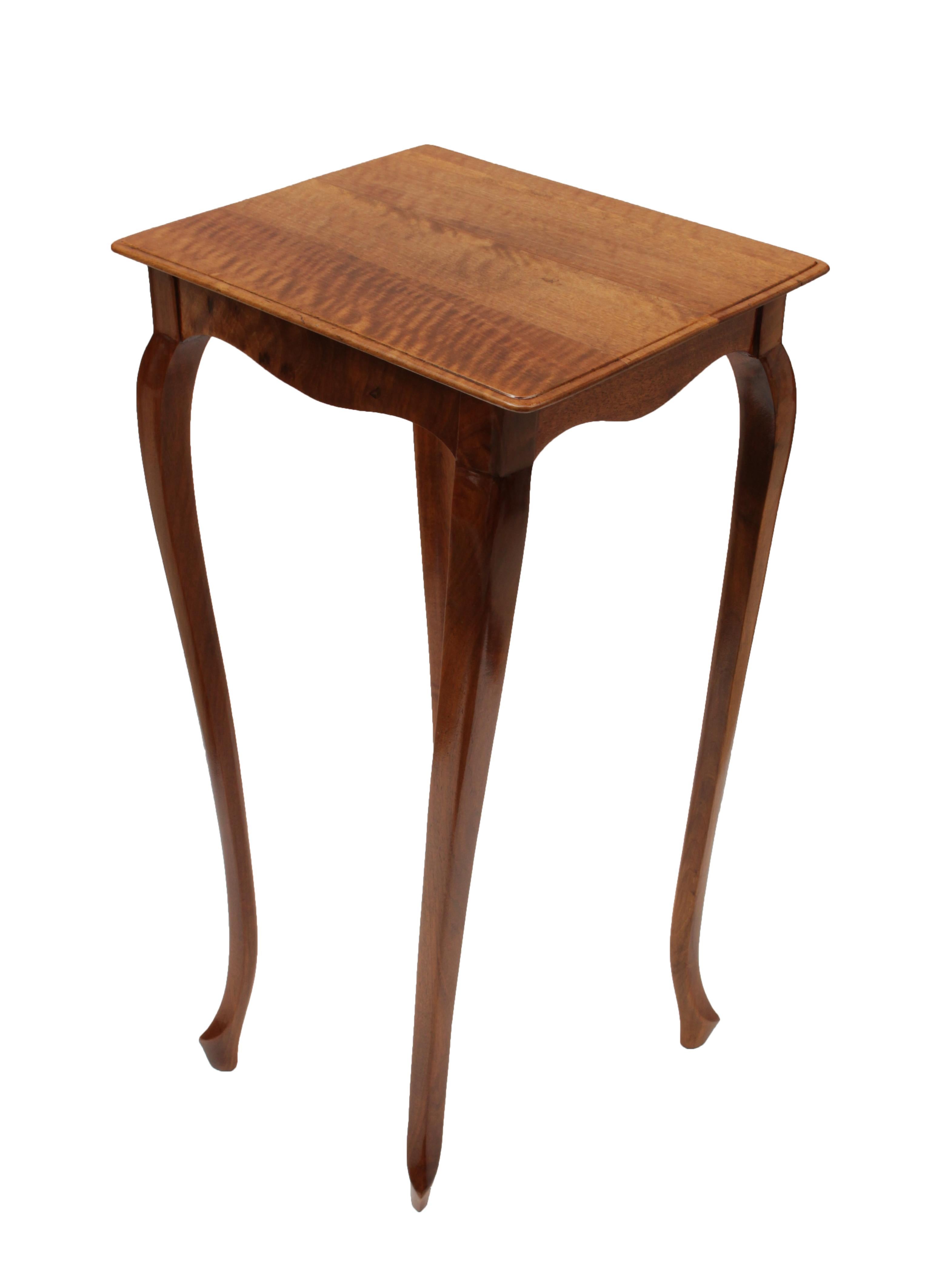 German Art Nouveau Walnut Small Side Table