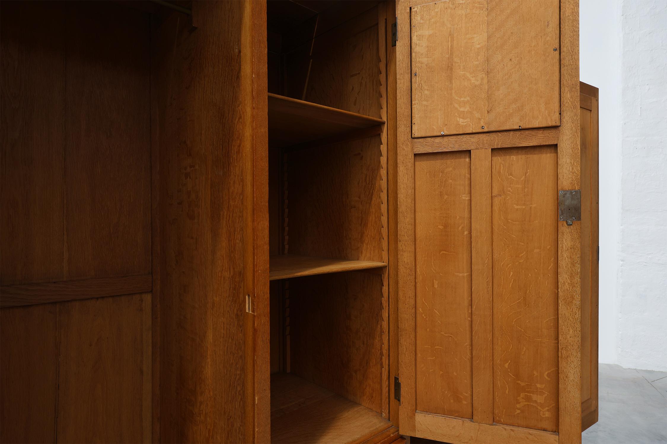 Art Nouveau wardrobe attr. to De Coene with artwork by Geo Verbanck, Belgium For Sale 3