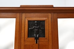 Art Nouveau wardrobe attr. to De Coene with artwork by Geo Verbanck, Belgium