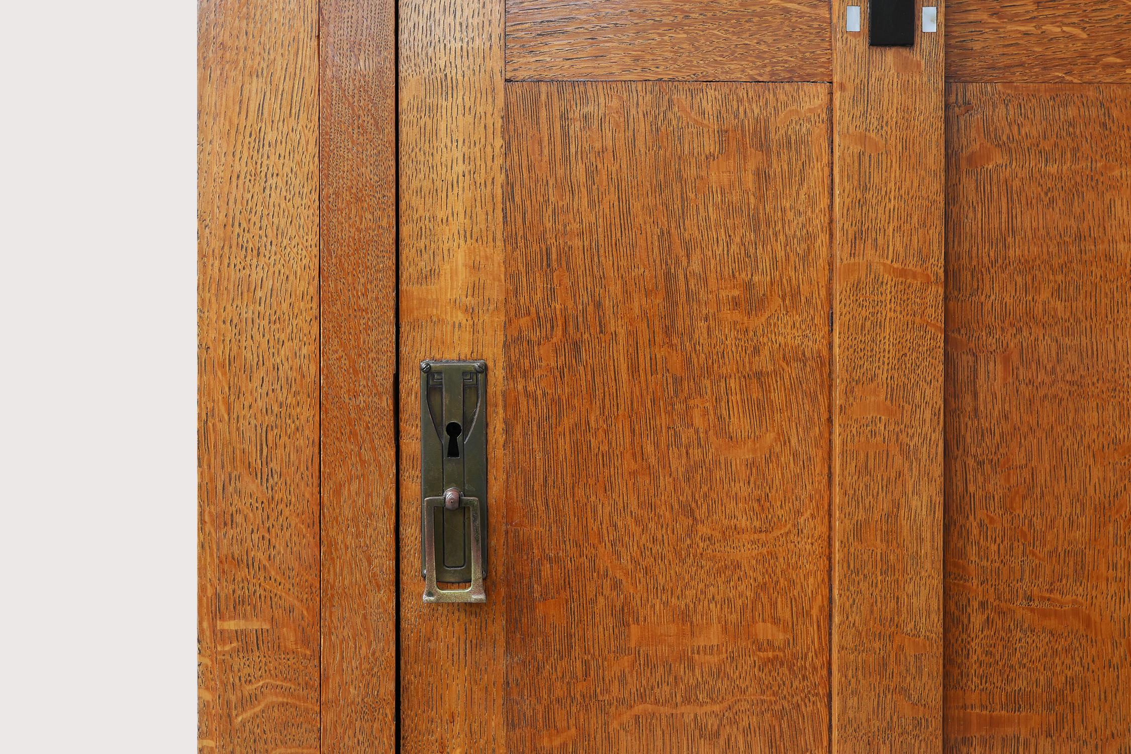 Early 20th Century Art Nouveau wardrobe attr. to De Coene with artwork by Geo Verbanck, Belgium For Sale