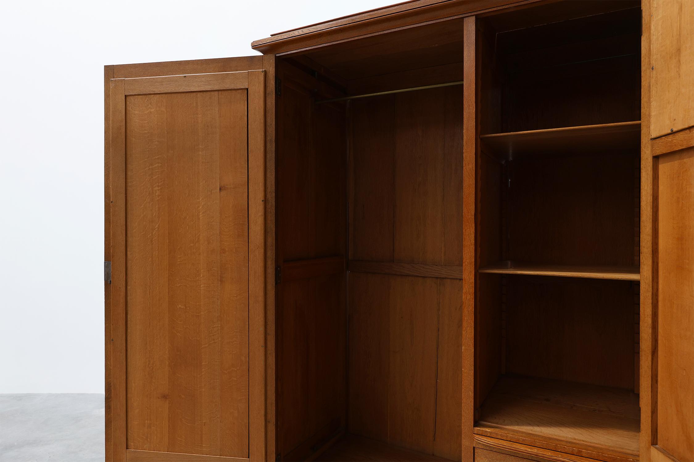 Art Nouveau wardrobe attr. to De Coene with artwork by Geo Verbanck, Belgium For Sale 2