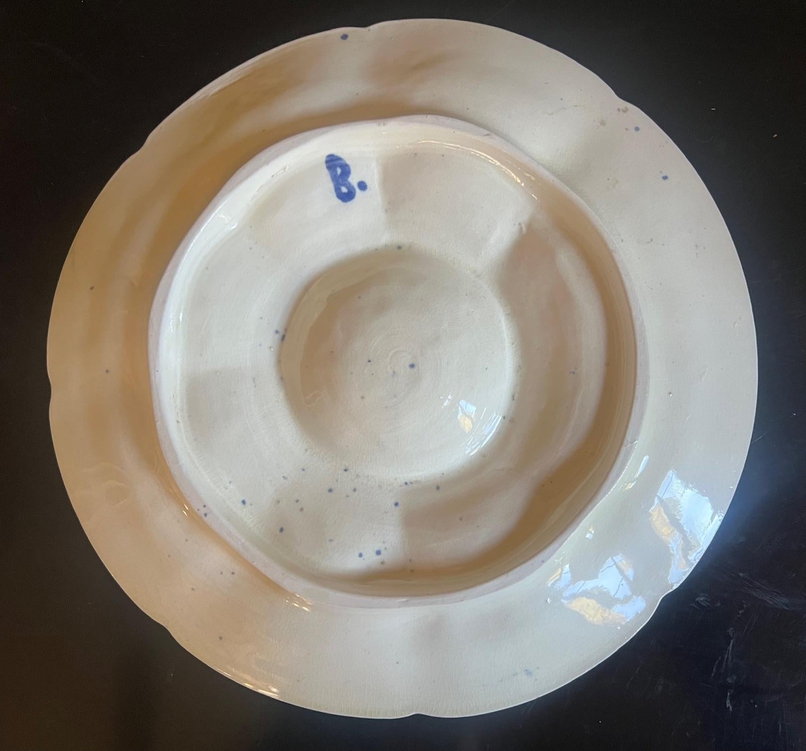 Jugendstil-Austernteller mit Wasmuel, Belgien, ca. 1890er Jahre im Angebot 4