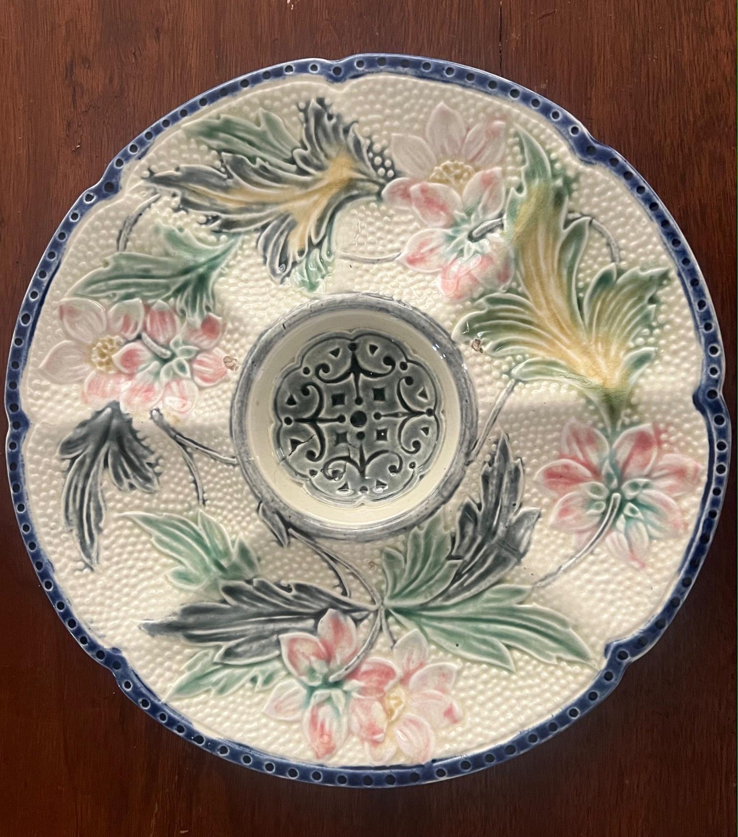 Jugendstil-Austernteller mit Wasmuel, Belgien, ca. 1890er Jahre (Art nouveau) im Angebot