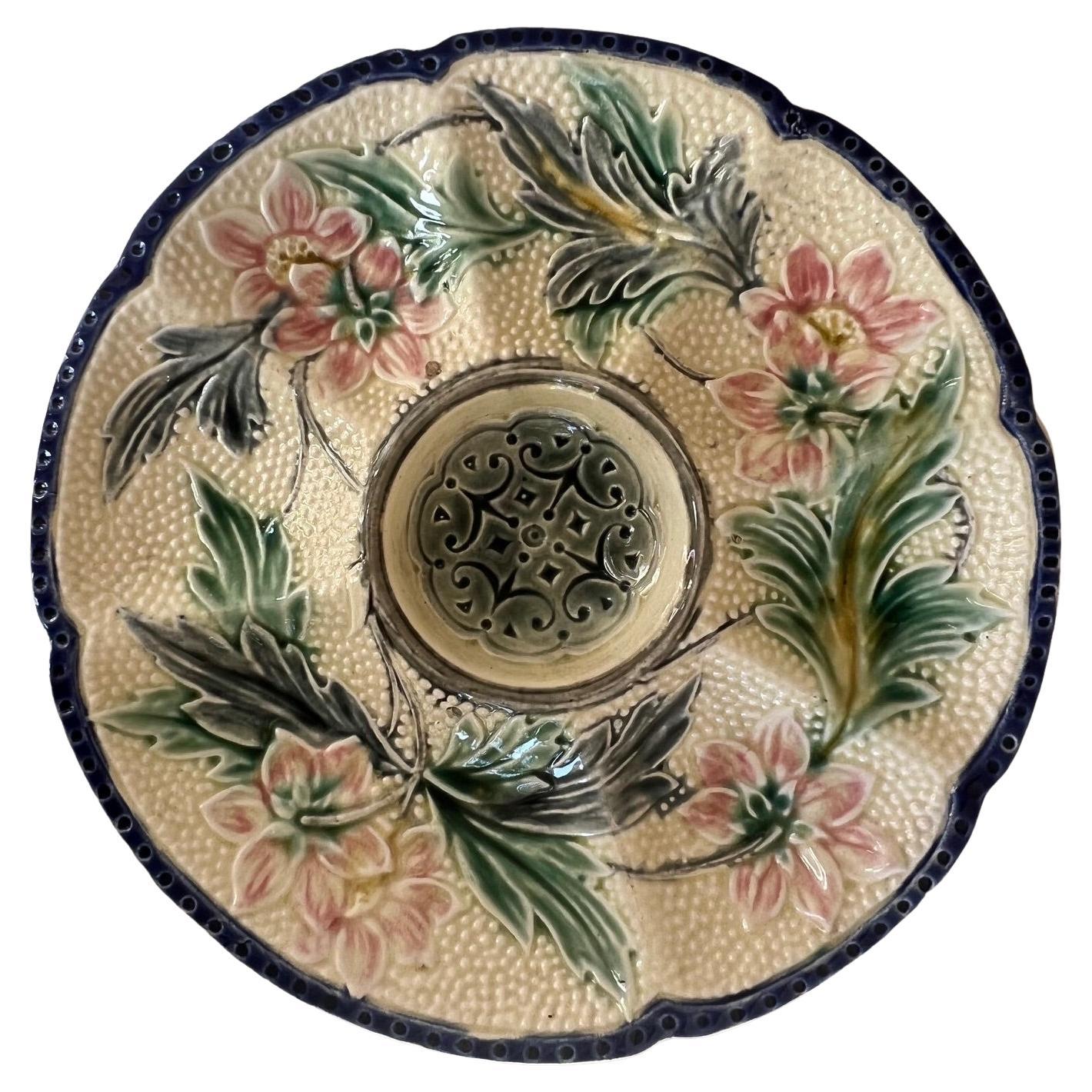 Belge Assiette à huîtres Wasmuel Art Nouveau, Belgique, vers 1890 en vente
